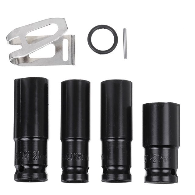 Juego de llaves de vaso de impacto de 17-22 mm, manga hexagonal neumática, manga larga para trabajo pesado, para llave eléctrica de litio, modelos de herramientas manuales, enchufes negros vinculados para tipo B/E Kuyhfg Sin marca