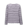 thumbnail image 4 of Hogleaql Women's Packable Puffer Jacket Comfy Long Sleeve Button dowm Without Collar Quilted Coat Insulated Water-Resistant Ultra Light Puffy Jacket with Pockets Winter Outerwear Gray XL, 4 of 4