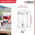 thumbnail image 3 of Dispensador de Bebidas Cilíndrico, Dispensador Vitrolero de Agua, Vitrolero de Vidrio con Tapa, 5 Litros, 3 of 5