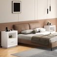 thumbnail image 5 of CozyHome Nightstand Set with Charging Station: Bedside Tables with Spacious Drawer, 2 USB Type-C Ports, Bedroom & Dorm Storage Organizer, Set of 2, White, 5 of 9