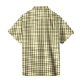 thumbnail image 4 of Fabrcox Mens Short Sleeve Button Down Shirts Plaid Collared Fishing Shirts for Men Summer Color Block Breathable Men's Sun Shirt Green XL, 4 of 6