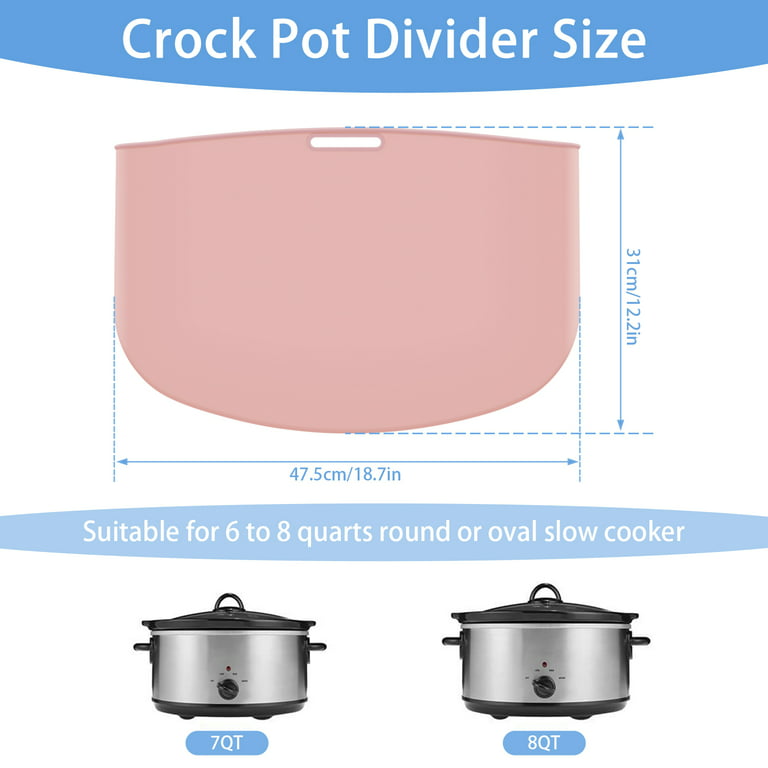 2Pcs Slow Cooker Divider Liner for 6 QT Pot Reusable Silicone