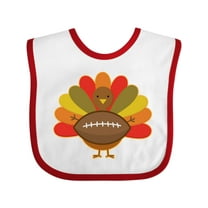 Inktastic Thanksgiving Day Turkey Football Fan Boys or Girls Baby Bib