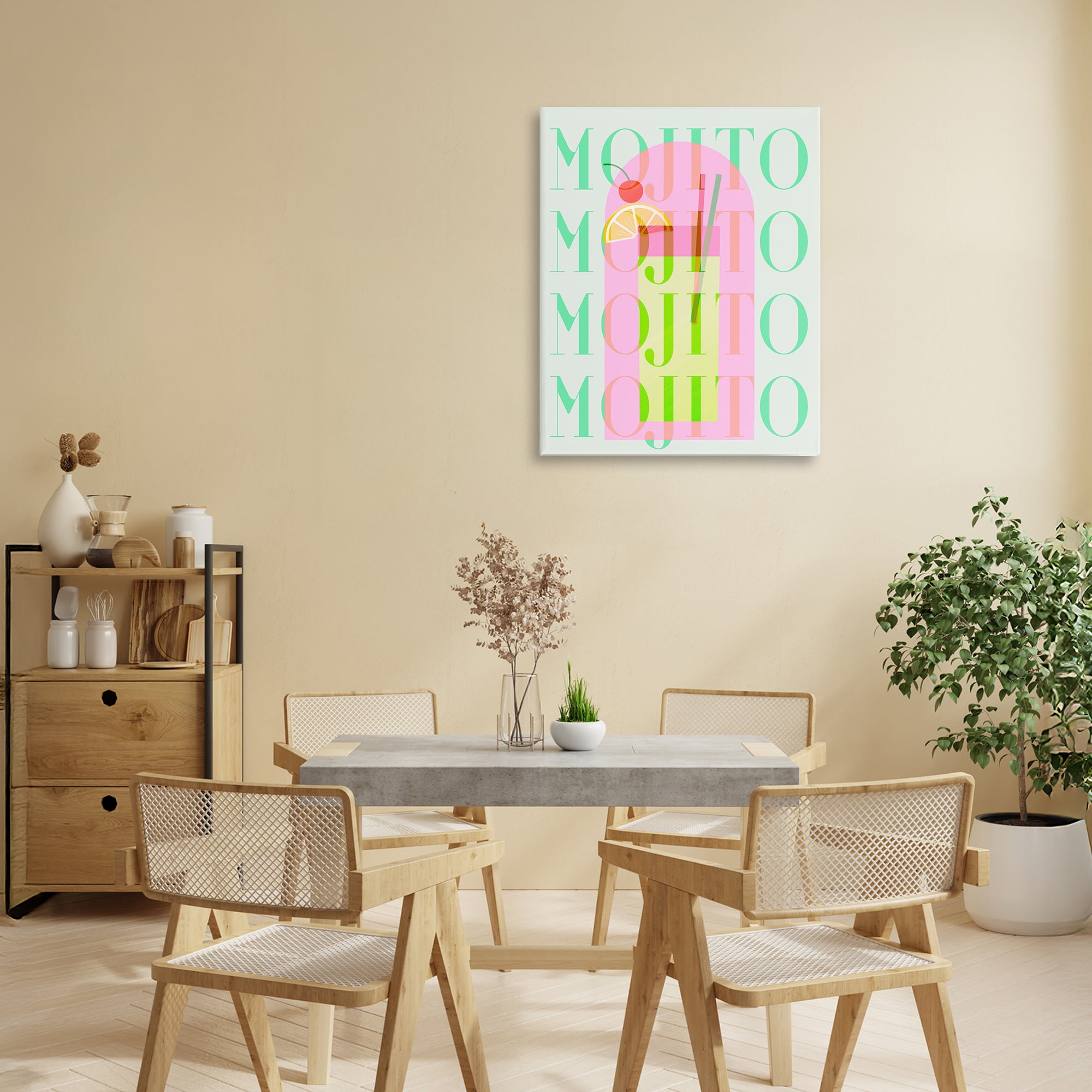 Retro Pastel Mojito Canvas Wall Art, design by Lil' Rue