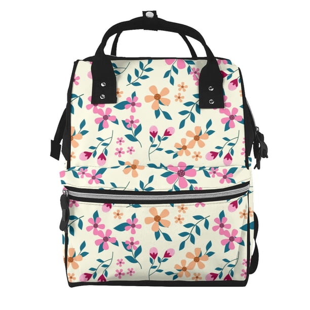 Disketp Cute Flower Mochila de Pañales de Gran Capacidad con Múltiples Bolsillos, Mochila de Viaje Multifuncional para Bebé, Unisex, Moderna y Resistente