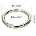 thumbnail image 2 of Uxcell 2x1.54x0.24'' Round Spring Gate O Ring Snap Clip Buckle Zinc Alloy Silver Tone 5pcs, 2 of 5