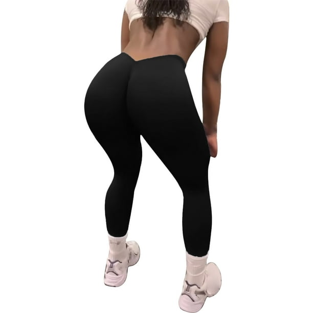 nsendm Unisex Pants Adult Yoga Pants for Women Tall Length Mesh Butt Lift  Women's V Waist Peach Butt Fitness Leggings Yoga Pants Petite(Black, M) 