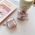 thumbnail image 5 of ICI-Rencontrer Créatif 3D Quickstand Mouvement Bling Paillettes Étoiles Sourire Pêche Motif Conception Airpods Cas Mignon Frais, 5 of 5