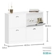 thumbnail image 3 of Resenkos Slim Narrow Shoe Cabinet - Hidden Shoe Rack with 4 Drawers for Entryway, Foyer, Hallway, Bedroom, Original Wood Color, White, 3 of 7