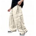 thumbnail image 2 of zbxnLI Boy's Wide Leg Pants Elastic Waist Drawstring Quick Dry Casual Pants Kids Baggy Fashion Trousers with Pockets, 2 of 8