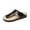 black, variant on PU Leather Thong Cork Slipper Women Unisex Beach Flip Flop Big Size