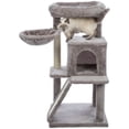 thumbnail image 3 of TRIXIE Pepito Plush & Sisal 2-Level 39.4" Cat Tree with Scratching Posts & Condo, Gray, 3 of 8