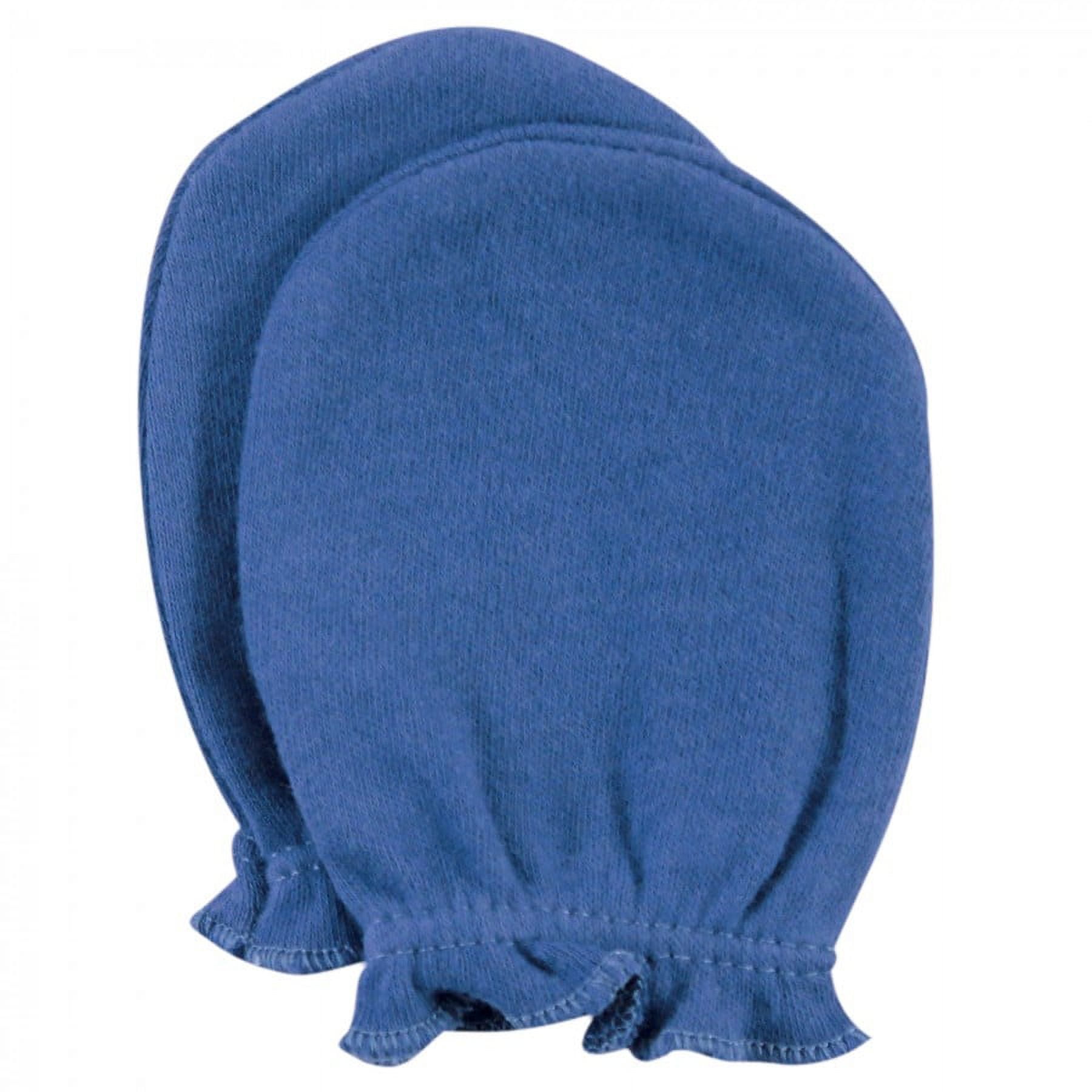 Hudson Baby Infant Boy Cotton Scratch Mittens, Blue Whale, 0