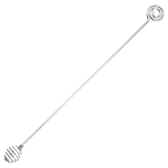 Reusable Coffee Stirrers, Stainless Steel Mixing Sticks, Sturdy Bartender Stirrers, Drink Accessory with Decorative Design, Multi-Function Tool for Drinks Mixing Bar Cafe Tea, 1Pc(Silver,9.4x0.8")