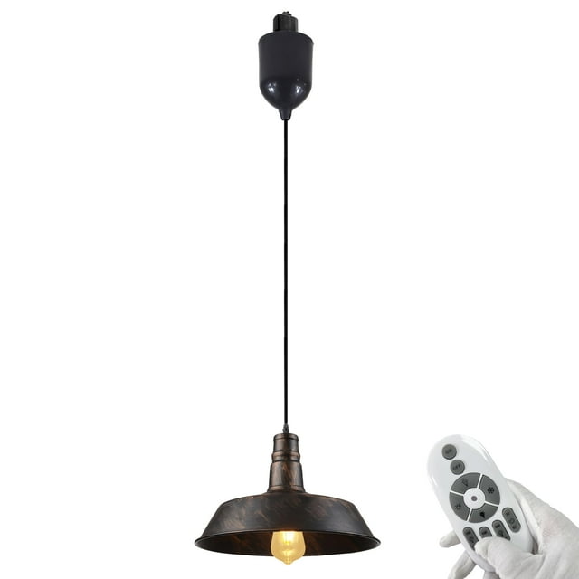 FSLiving Éclairage sur Rail de Type H à Hauteur Réglable, Style Industriel Américain, Pendentif Steampunk, Éclairage Peint Fait à la Main, Ampoule Edison Intelligente, Minuterie 2200K-6500K pour Décorer la Table à Manger