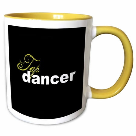 3dRose Tap Dancer - Two Tone Yellow Mug, 11-ounce