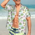thumbnail image 7 of Susaid Frog Wear Chef Hat Print Short Sleeve Shirts Button Down Casual Shirts Summer Beach Aloha Button Down Short Sleeve for Men ,XX-Large, 7 of 7