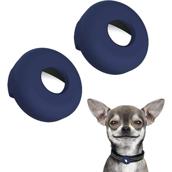AirTag Case for Dog Collar, AirTag Dog Collar Holder 2 Pack, Collar AirTag Case Compatible with Apple AirTag, Silicone AirTag Holder Lightweight Soft Anti Scratch Anti Lost, Blue,