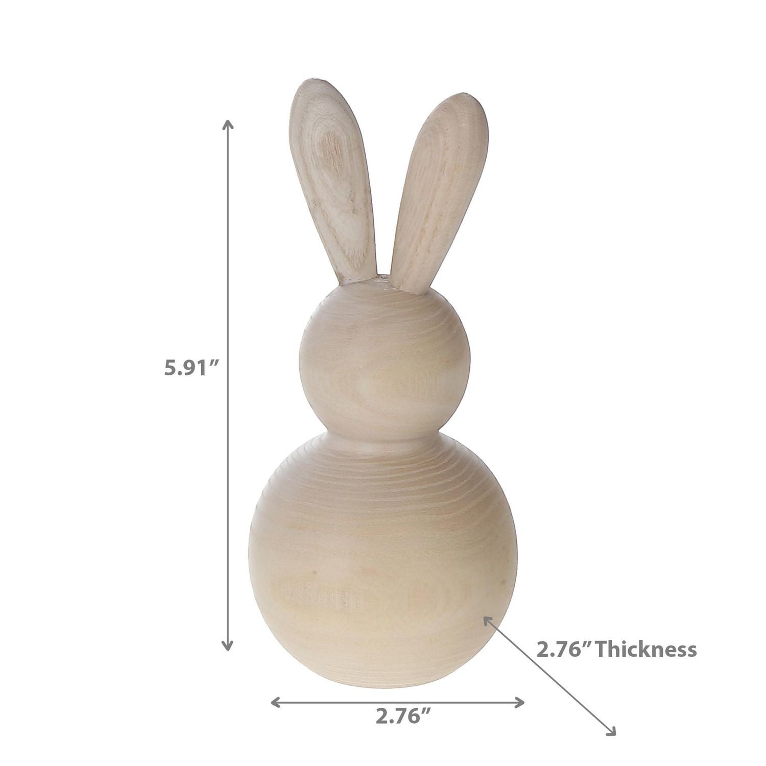 Natural Wooden Round Bunny Decor