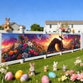 thumbnail image 4 of Noehoiugi Easter Banner Seasonal Party Backdrop Banner Bunny Backdrops Photography 98X19.7 Inch Spring Rabbit Colorful Eggs Butterfly Background Happy Easter Party Decorations, 4 of 7