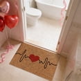 thumbnail image 2 of Carpet,Valentine's Day Coir Welcome Doormat Outdoor Valentine's Day Love Heart Rug Layered Red and White Stripe Mat Red Heart Mat for Front Porch Outdoor Entryway, 2 of 9
