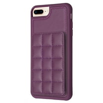 Dteck for iPhone 7 Plus / 8 Plus Card Holder Back Case with Pockets, Premium PU Leather ID Cash Credit Slots Magnetic Kickstand Flip Folio Slim Hard Protective Cover, darkpurple