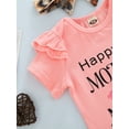 thumbnail image 6 of Qiylii 3Pcs Happy Mothers Day Baby Girl Outfit Short Sleeve Romper + Shorts + Headband 1st Mothers Day Clothes Pink 0-24 Months, 6 of 8
