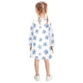 thumbnail image 3 of Girls' long-sleeved dress Snowflake Blue Girls' A-line dress with ribbed cuffs Soft and comfortable, 3 of 6
