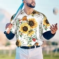 thumbnail image 4 of Fotbe Sunflowers Leaves And Birds Baseball Jersey Shirt for Men and Women, Casual Short Sleeves Button Down T-Shirt-Large, 4 of 9