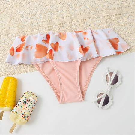 

Gubotare Kids Toddler Baby Girls Spring Summer Heart Print Cotton Sleeveless Holiday Vest Shorts Size 16 Girls Bathing Suits Pink 4-5 Years