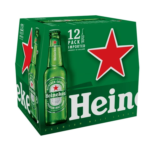 Heineken Original Netherlands Lager Import Beer, 12 Pack, 12 fl oz Bottles, 5% ABV
