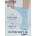 thumbnail image 2 of HUGH UGOLI Women Diabetic Ankle Socks, Super Soft & Thin Bamboo Socks, Wide & Loose, Non-Binding Top & Seamless Toe, 4 Pairs, Sky Blue, Shoe Size: 10-12, 2 of 5