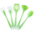 thumbnail image 1 of Juego de utensilios de cocina de silicona, sin Bpa, cuchara, cucharón y espátula, apto para lavavajillas, antiadherente, resistente al calor (5 piezas verde). Afortunado Sencillez, 1 of 3