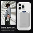 thumbnail image 3 of ELEHOLD Clear Magnetic Wallet Case For iPhone 13 Pro Max , Mag Safe Compatible Transparent Hard PC + TPU Back Shockproof Protection Case Cover with Magnetic Card Holder ,White, 3 of 7