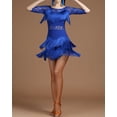 thumbnail image 4 of Short Sleeve Tassel Latin Rhythm Dance Competition Dresses, 4 of 8
