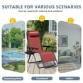 thumbnail image 4 of Lacoo Zero Gravity Chair Patio Outdoor Foldable Lawn Lounge Chair Reclining Chair with Adjustable Pillow Pack of 2, Red, 4 of 9