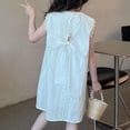 thumbnail image 4 of THDHVS Baby Girl Dress,Kid's Lace Sleeveless Round Neck Dress Fashion Solid Color Casual Princess Dress for Girls White 8-9 Years, 4 of 7