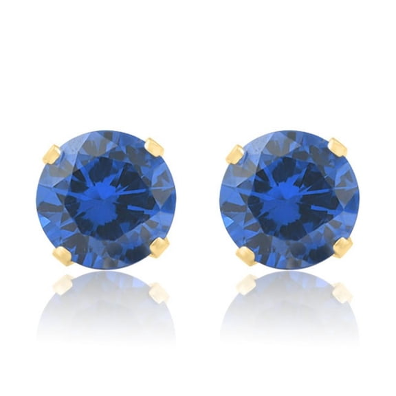 Pompeii 1Ct TW Blue Sapphire 5mm Studs in 10k White or Yellow Gold (,)