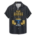thumbnail image 2 of Bzhegqhd Men's Fashion Casual Hanukkah Printed Shirt Short Sleeve Button Up Short Sleeve Lapel Shirt, 2 of 5