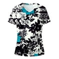 thumbnail image 5 of Fesfesfes Women Shirts Women's Fashion Printing Casual V-neck Short Sleeve Loose T-shirt Tops Winter Tops for Women XL(US:10), 5 of 5