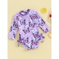 thumbnail image 4 of Elippeo Baby Girl’s Bikini 6 12 18 24 Months	3 Years Long Sleeve Flower Butterfly Print Bow Summer Swimming Bathing Swimsuit Swimwear, 4 of 10