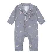 Modern Moments by Gerber Neutral Pajama Romper with Pocket, Sizes 0/3 Months - 18 Months
