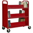 thumbnail image 3 of Double Sided Sloped 6 Shelf Welded Booktruck in Dove Gray, 3 of 7