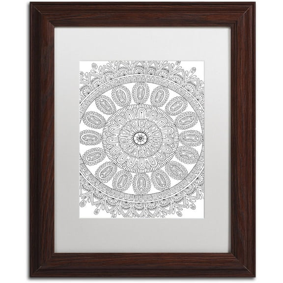 Trademark Fine Art "Mandala" Canvas Art by Hello Angel, White Matte, Wood Frame