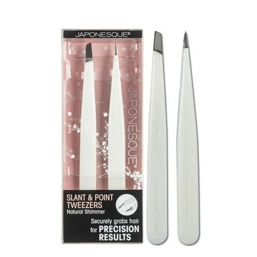 Japonesque Slanted & Pointed Stainless Steel Tweezers Natural Shimmer