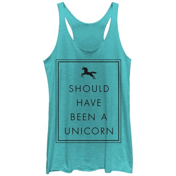 Women's Lost Gods Should Have Been a Unicorn  Racerback Tank Top Tahiti Blue Large