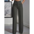 thumbnail image 4 of Women Wide Leg Pants Summer High Waisted Business Casual Work Dress Pants Trousers Slacks Dark Gray S, 4 of 9