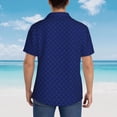 thumbnail image 3 of Lsque Navy Blue pattern Hawaiian Shirt for Men, Unisex Summer Beach Casual Short Sleeve Button Down Shirts-Medium, 3 of 9