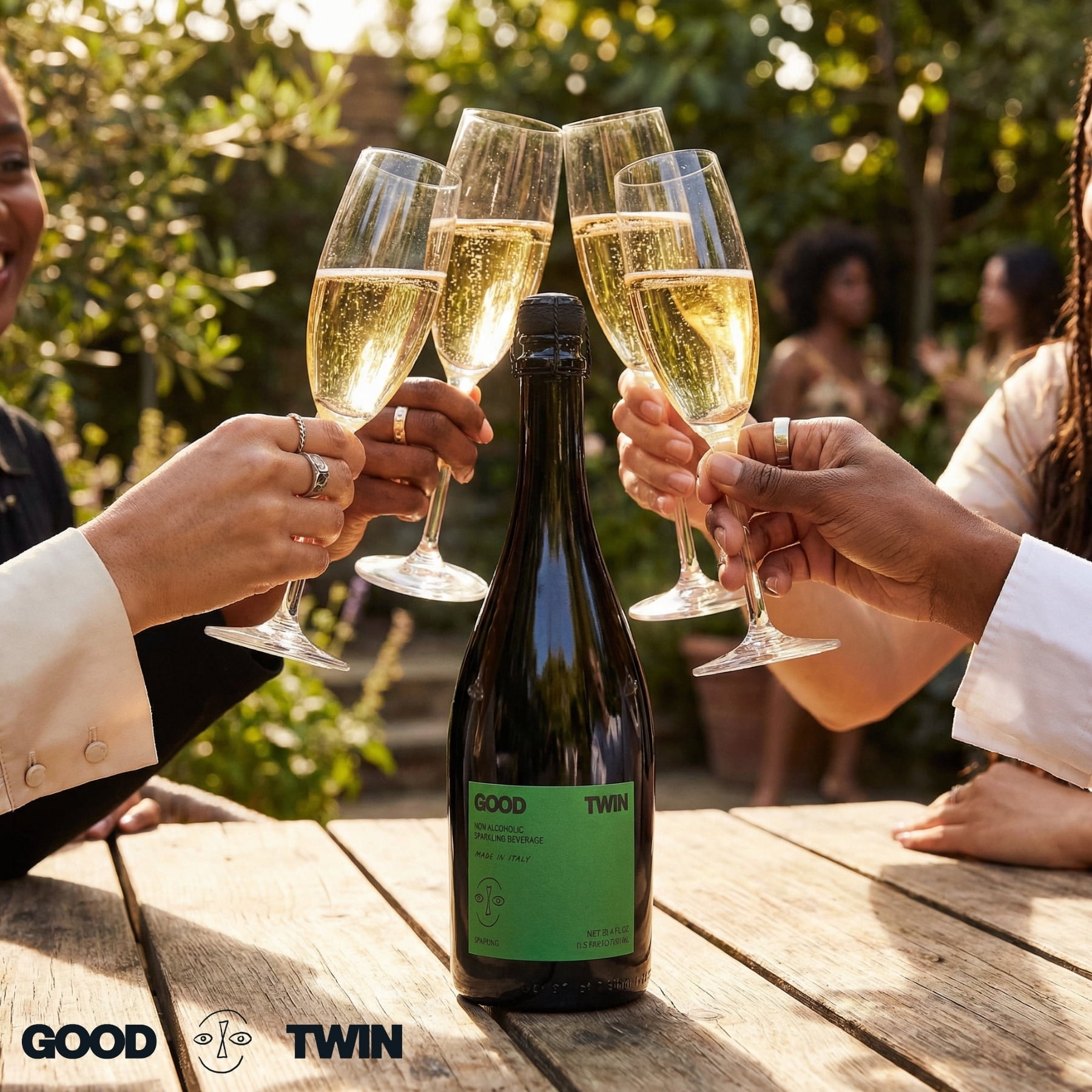 Good Twin Non Alcoholic Sparkling White Wine Alternative - (2) 750ml Bottles - Organic