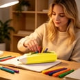 thumbnail image 5 of Lunxisen 1 Pcs Pencil Shaped Silicone Pencil Case Zipper Stationery Pouch Novelty Cute Storage Organizer Holder For Desk Office Travel, 5 of 9